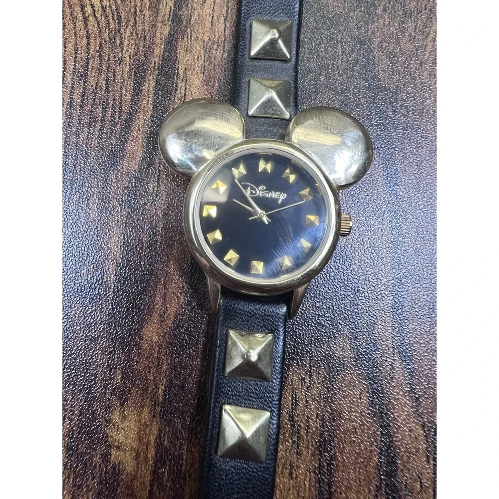 Accutime Women Disney Mickey Mouse Shape Leather Quartz Watch 7